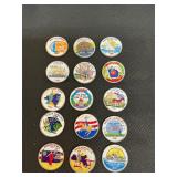 Colorized State quarters with assorted dates