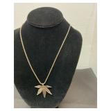 Sterling silver leaf pendant (20" necklace