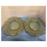 Vintage amber depression glass plates