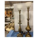 Antique brass lamps set of 2