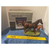Porcelain hand-painted horse statue