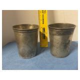 Vintage brass tumblers w/ ï¿½ THE RED MILEï¿½ Engraved