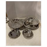 Assorted silver plated serving trays