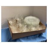 Large glass teacup and plate set