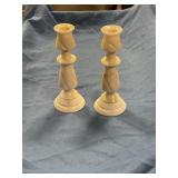 Two granite candle holders