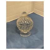 Glass strawberry candy dish