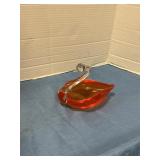 Glass swan dish