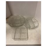 Assorted glass serving plates