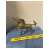 Vintage brass unicorn figure
