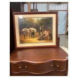 Victorian equestrian picture 31ï¿½x25ï¿½