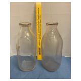 Clear glass milk bottles/ M.B.S. Indianapolis