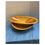 Wooden kitchen serving bowls