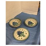 M. A Hadley stoneware bowls and plate
