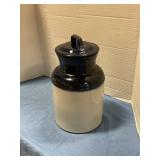 Antique stoneware McCoy cookie jar