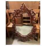 Wooden ornate wall mirror 42ï¿½x25ï¿½