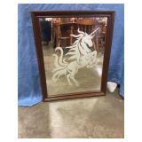 Mirror w/unicorn 23ï¿½x18ï¿½