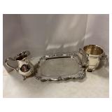 Assorted silver plated dishes (3)