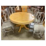 Pedestal bumper table w/4 chairs