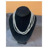 58g sterling silver beaded necklace