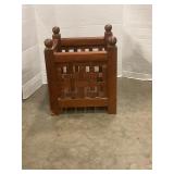 Small wooden basket woven magazine stand 12ï¿½x12ï¿½