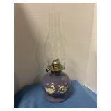 Oil lamp with hand-painted duck design