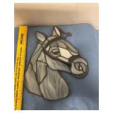 Stained glass horse head suncatcher