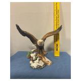 Porcelain bald eagle figurine