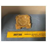 Vintage stone carved Mexican honey onyx ashtray