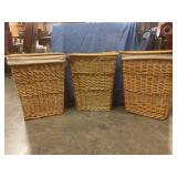Handwoven willow hamper 3 set