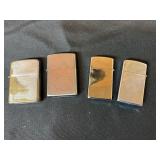 4 Zippo lighters
