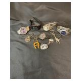 Assortment of wrist watches/key chains (9)