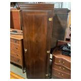 Antique wooden wardrobe w/hanging rack