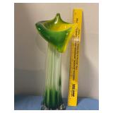 Hand-blown art glass calla lily vase
