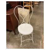 White metal garden chair
