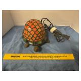 Tiffany-style stained glass tortoise accent lamp
