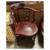 Corner chair w inlay design