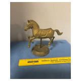 Vintage brass carousel horse figure