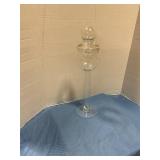 Tall glass candy dish