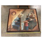 Framed Huntington painting on canvas