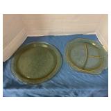 Serving platters yellow depression/Madrid pattern