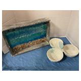 Ocean tray with pebbles & shell serving dish