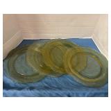 Dinner plates yellow depression 4 total