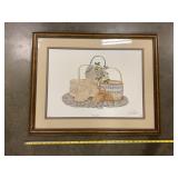 Framed painting on canvas signed by artist