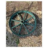Vintage cast iron wagon wheel 24"