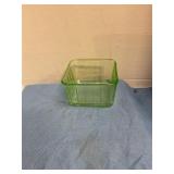 Vintage green uranium depression glass dish
