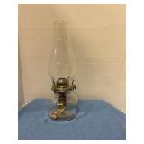 13" antique glass oil lamp