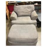 Plush oversized armchair with ottoman