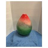 12" multi colored Teardrop shape glass vase