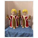 Vintage ceramic angel candle holders
