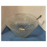 Glass punch bowl & ladle